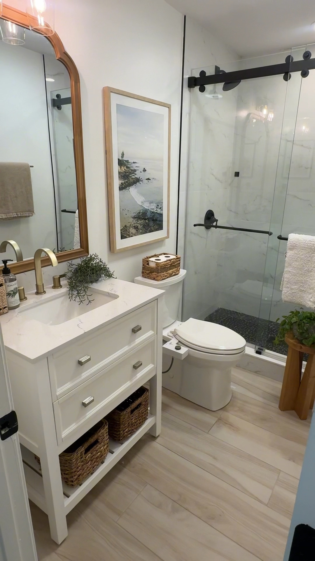 A doable bathroom refresh!

When we moved in it was blah, white and cold. Until we get to totally transform this bathroom how I realllly want it, this is our “for now” - warming up this bathroom to feel more earthy and totally affordable to do!

Wall art is a Homegoods find!

#bathroomrefresh #bathroommakeover #smallbathroomideas

#LTKSaleAlert #LTKHome #LTKOver40