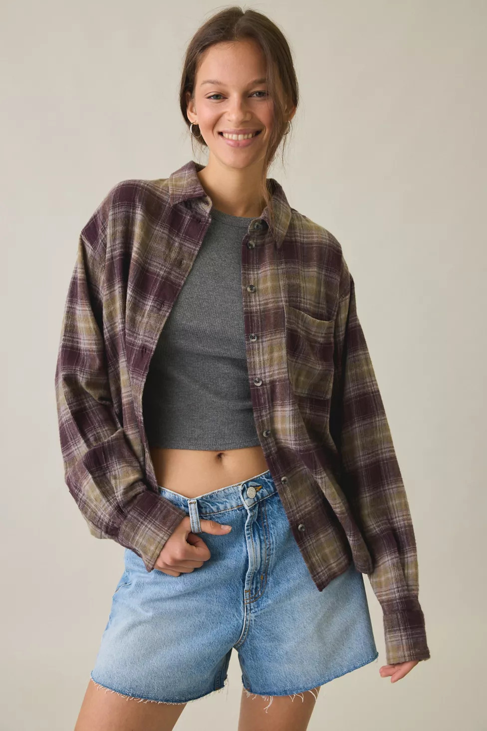 BDG Riley Oversized Flannel Button-Down Shirt | Urban Outfitters (US and RoW)