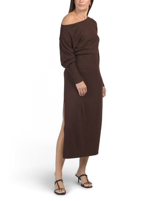 Wool Blend Off The Shoulder Knit Maxi Dress | Casual Dresses  | Marshalls | Marshalls