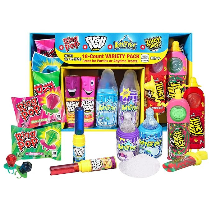 Holiday Candy Variety Pack 18 Count: Fun Bulk Candy for Kids from Ring Pop, Push Pop, Baby Bottle... | Amazon (US)