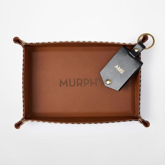 Rustic Leather Catchall Tray | Mark and Graham