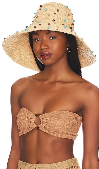 Embellished Straw Sun Hat in Natural | Revolve Clothing (Global)