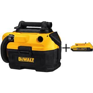 DEWALT 2 Gal. MAX Cordless/Corded Wet/Dry Vacuum and (1) 20V MAX Compact Lithium-Ion 2.0Ah Batter... | The Home Depot
