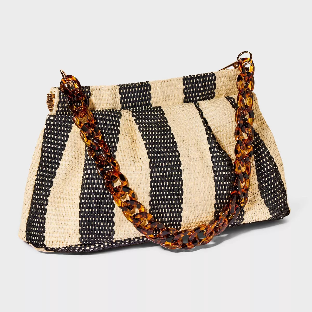 Straw Facile Frame Clutch - A New Day™ Black/Natural | Target