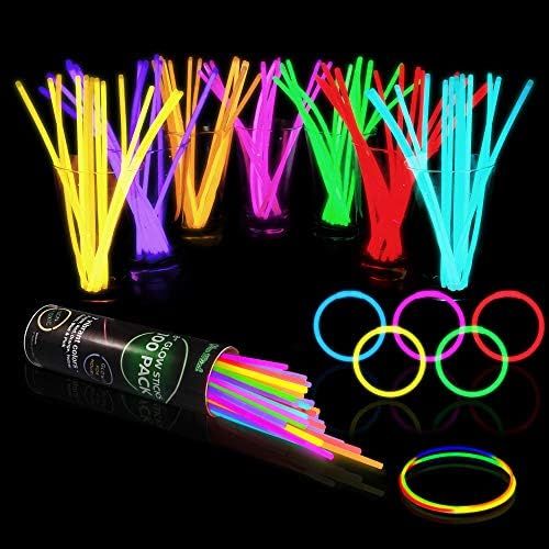 100 Glow Sticks Bulk Party Supplies - Glow in The Dark Fun Party Pack with 8" Glowsticks and Conn... | Amazon (US)