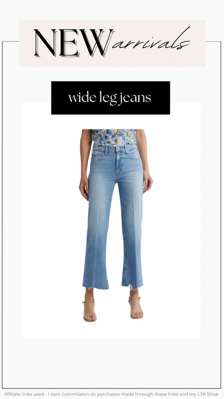 Cropped wide leg jeans