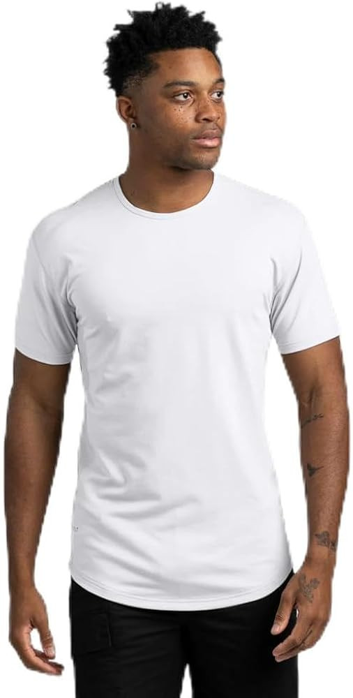 BYLT Mens Drop-Cut Men's T Shirt, Plain Tshirts for Men, Drop Cut Basic Crewneck Tee, Wrinkle Res... | Amazon (US)