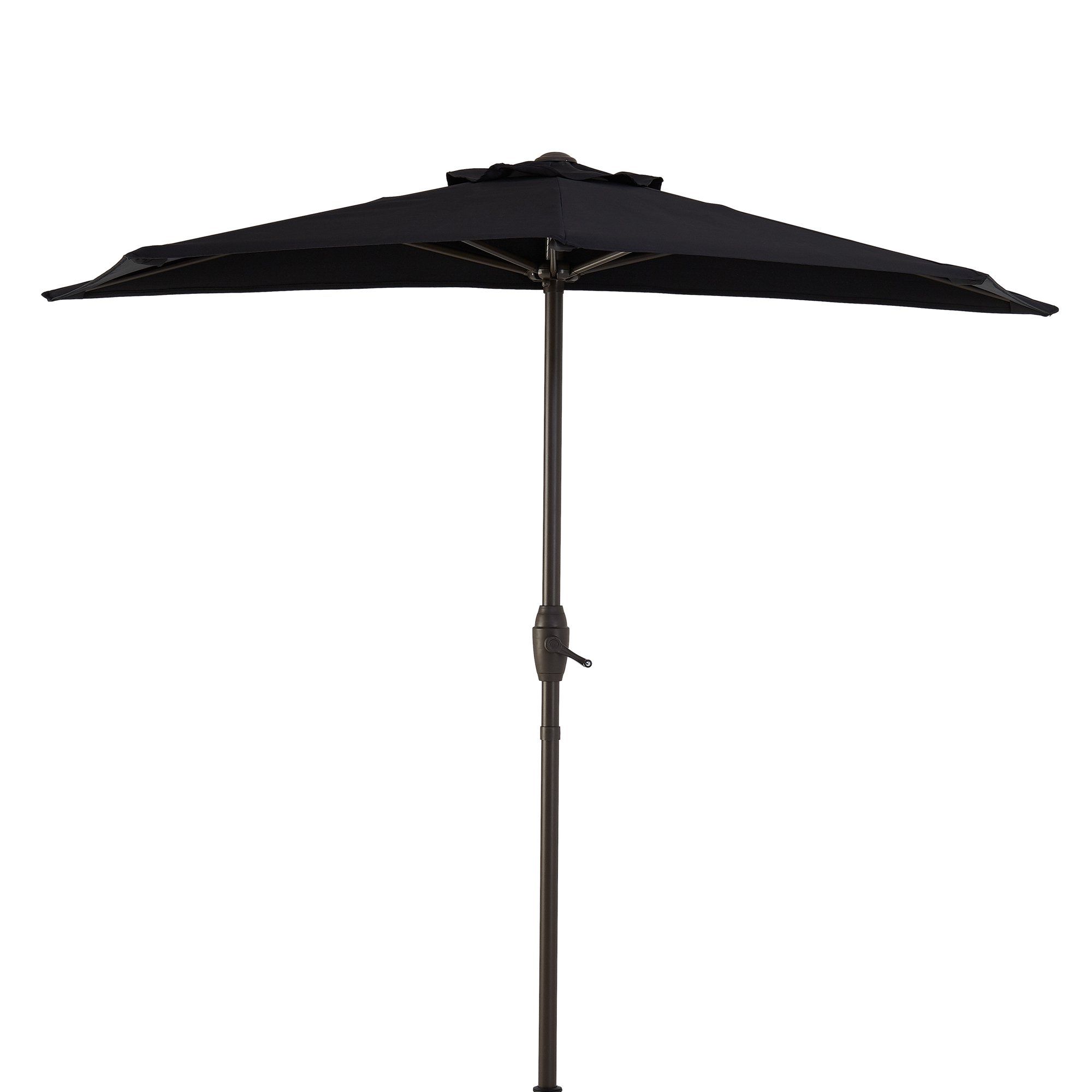 Mainstays Hillwood 7' Black Half-Round Patio Umbrella | Walmart (US)