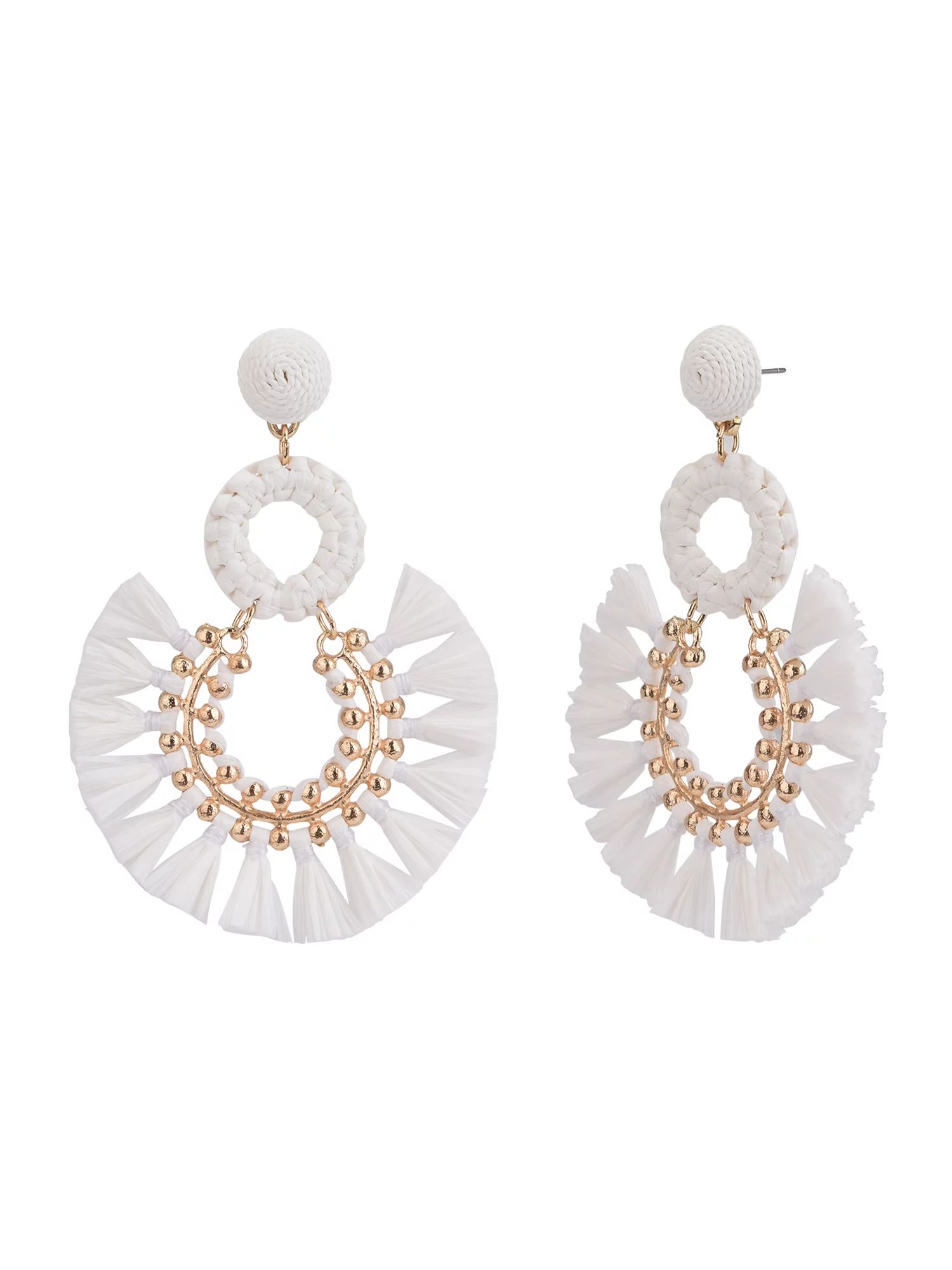 Time and Tru Women's Raffia Drop Earring | Walmart (US)