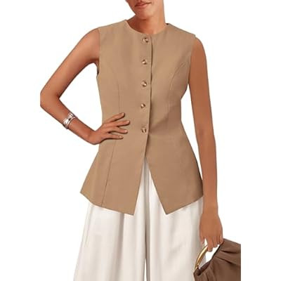 KIRUNDO Blazer Vest for Women Trendy 2026 Dressy Business Casual Summer B… | Amazon (US)