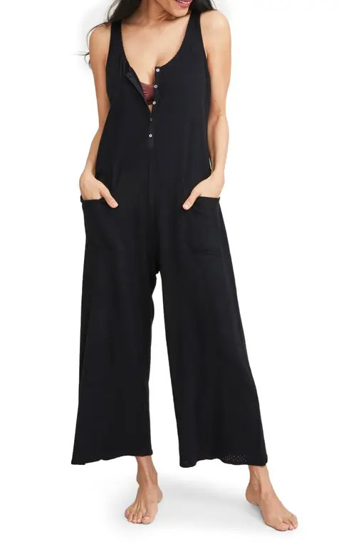 HATCH The Cotton Maternity Jumpsuit in Black at Nordstrom, Size 1 | Nordstrom