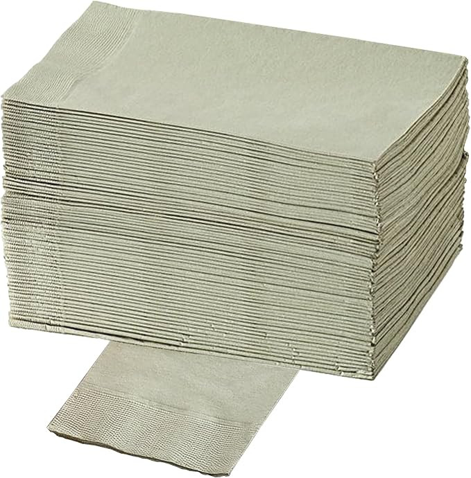 CUSINIUM [125-pack] Sage Green 2-Ply Dinner Napkins | Size: 15" x 17" (Unfolded), 7.5" x 4.25" (F... | Amazon (US)