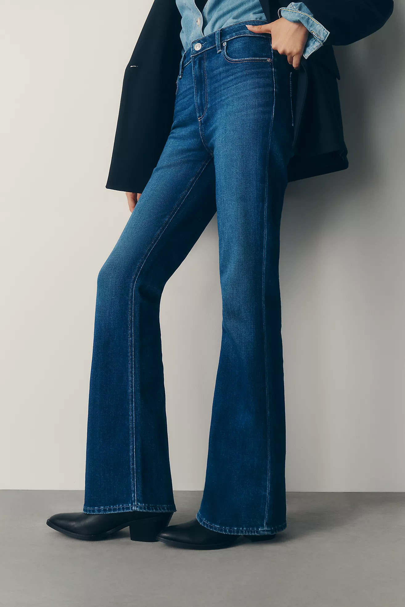 PAIGE Laurel Canyon 32" High-Rise Bootleg Jeans | Anthropologie (US)