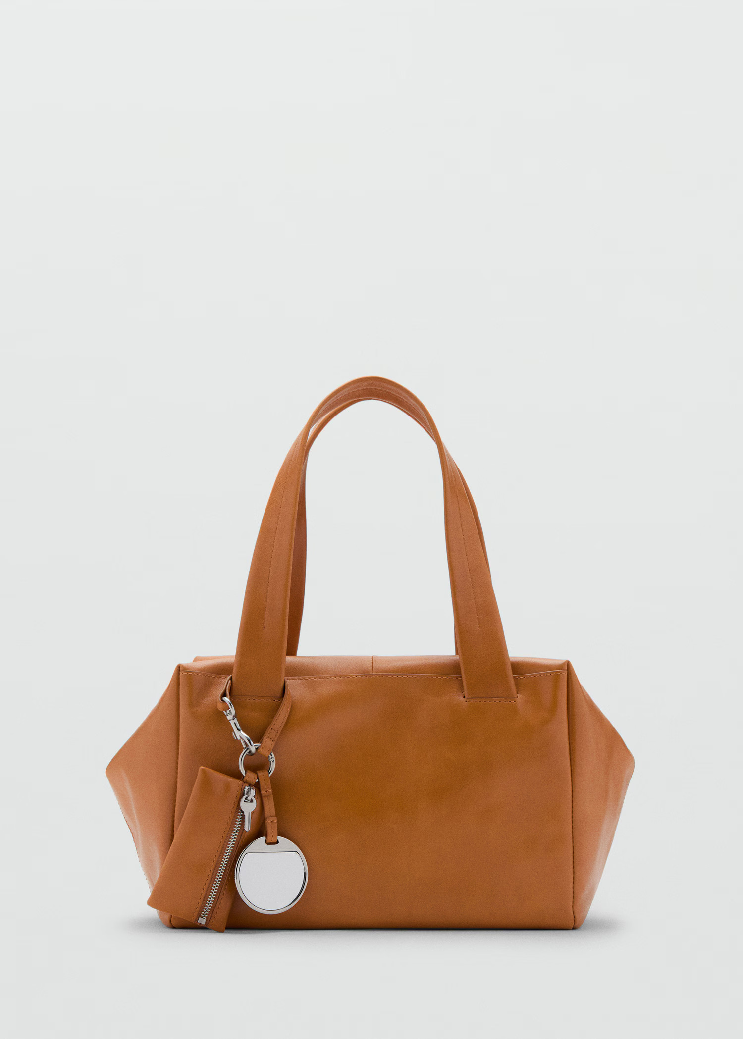 Medium leather shoulder bag with charms - Women | MANGO USA | Mango (US/MX/AU)