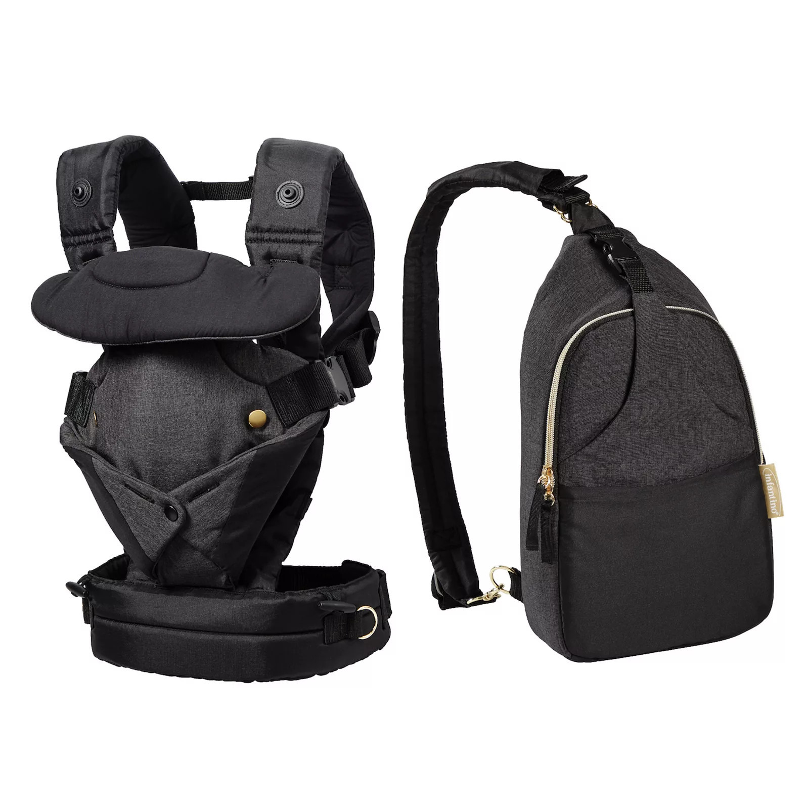 Infantino Flip 4-In-1 Convertible Carrier & Crossbody Diaper Bag Set, Black | Kohl's