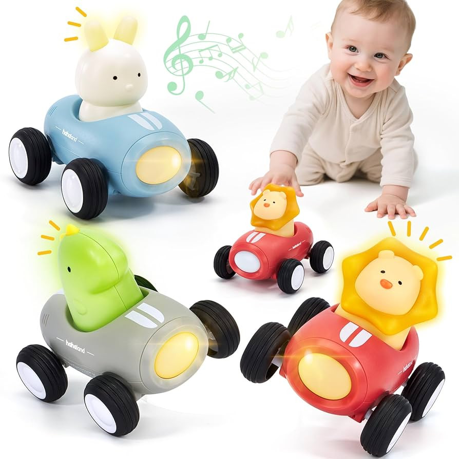 hahaland Toy Cars for Toddlers 1-3 - Push and Go Cars Musical Light up Toys for 1 Year Old Boy Gi... | Amazon (US)