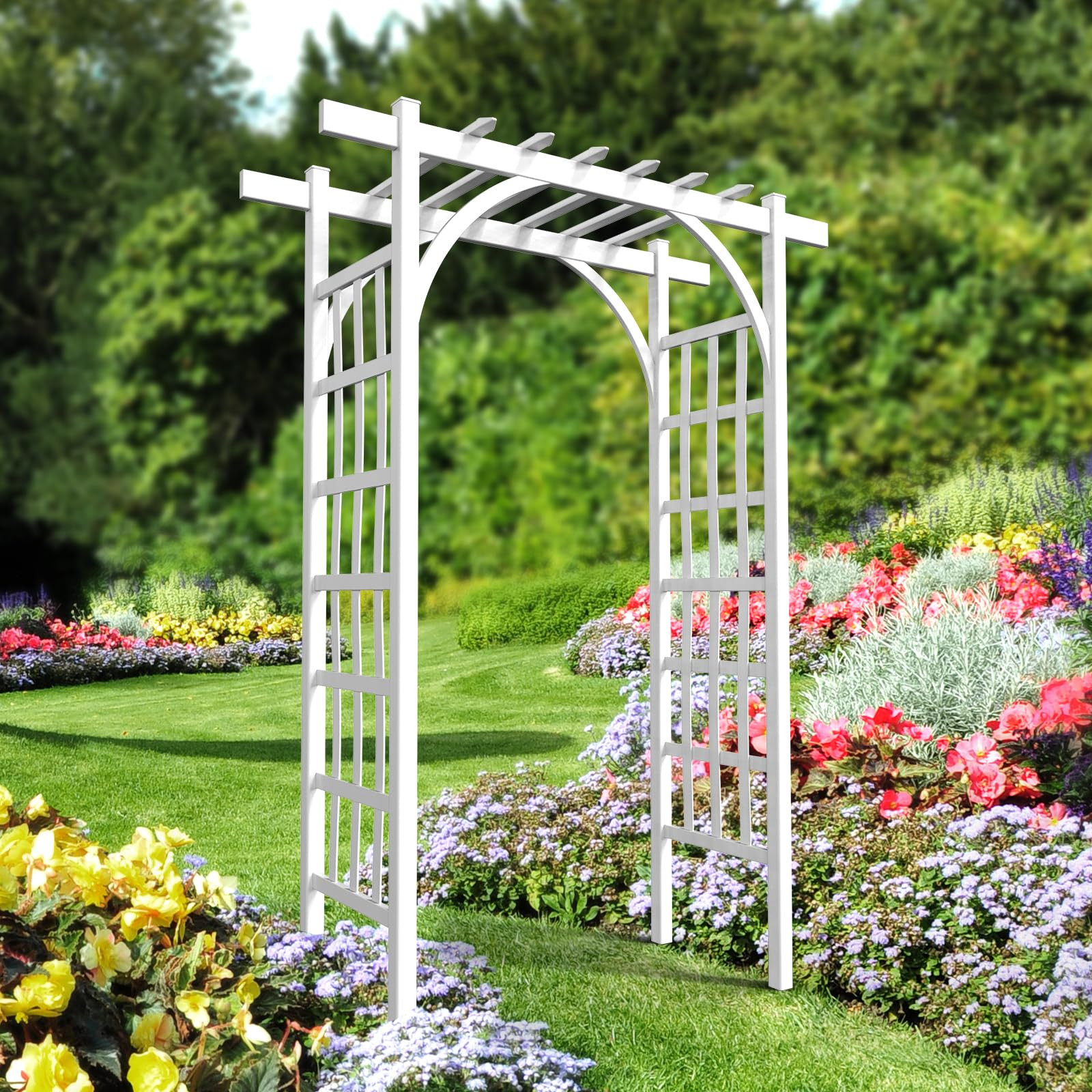 VINGLI Garden Arbor, PVC Wedding Arch for Ceremony Party, Garden Trellis for Climbing Plants Outd... | Amazon (US)