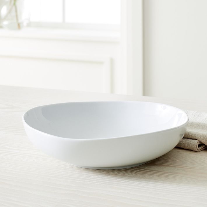 Organic Shaped Porcelain 11" Large Serving Bowl | West Elm (US)