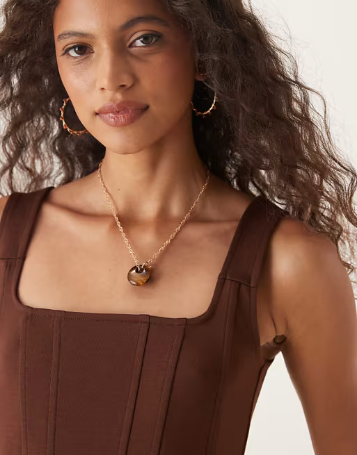 ASOS DESIGN corset top with boning in chocolate | ASOS | ASOS (Global)