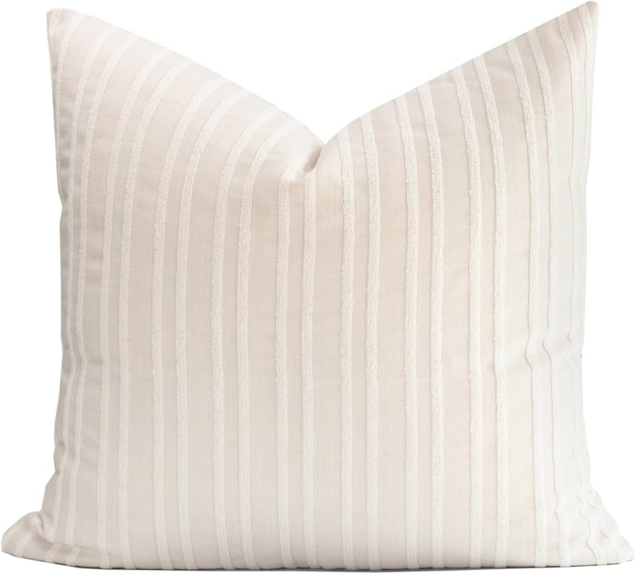 Crumbs Home Modern Farmhouse Fall Linen Indoor Outdoor Throw Pillow Cover Only, 22"x22" Water Rep... | Amazon (US)