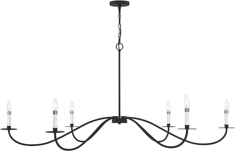 FR100105MBK Scandinavian 6-Light Chandelier, Candle Style Chandelier for Dining Room, Farmhouse L... | Amazon (US)
