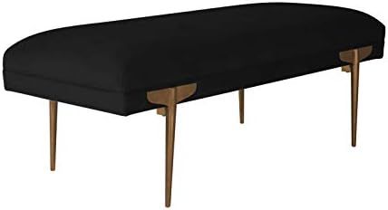 TOV Furniture Brno Glamorous Velvet Upholstered Accent Bench, 53.5"W Black | Amazon (US)