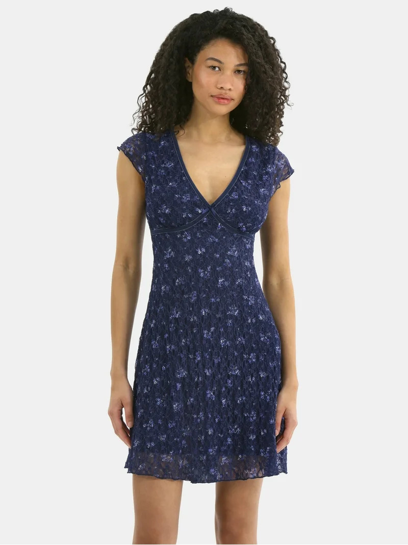 No Boundaries Lace Mini Dress, Women’s | Walmart (US)