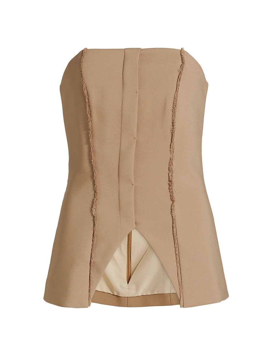 Women's Liz Distressed-Seam Bustier Top - Camel - Size XS | Saks Fifth Avenue