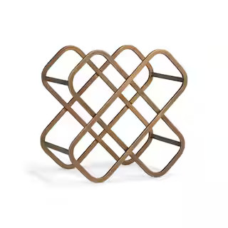 TRIPAR INTERNATIONAL, INC. 5-Bottle Gold Metal Tabletop Wine Rack 21573 - The Home Depot | The Home Depot