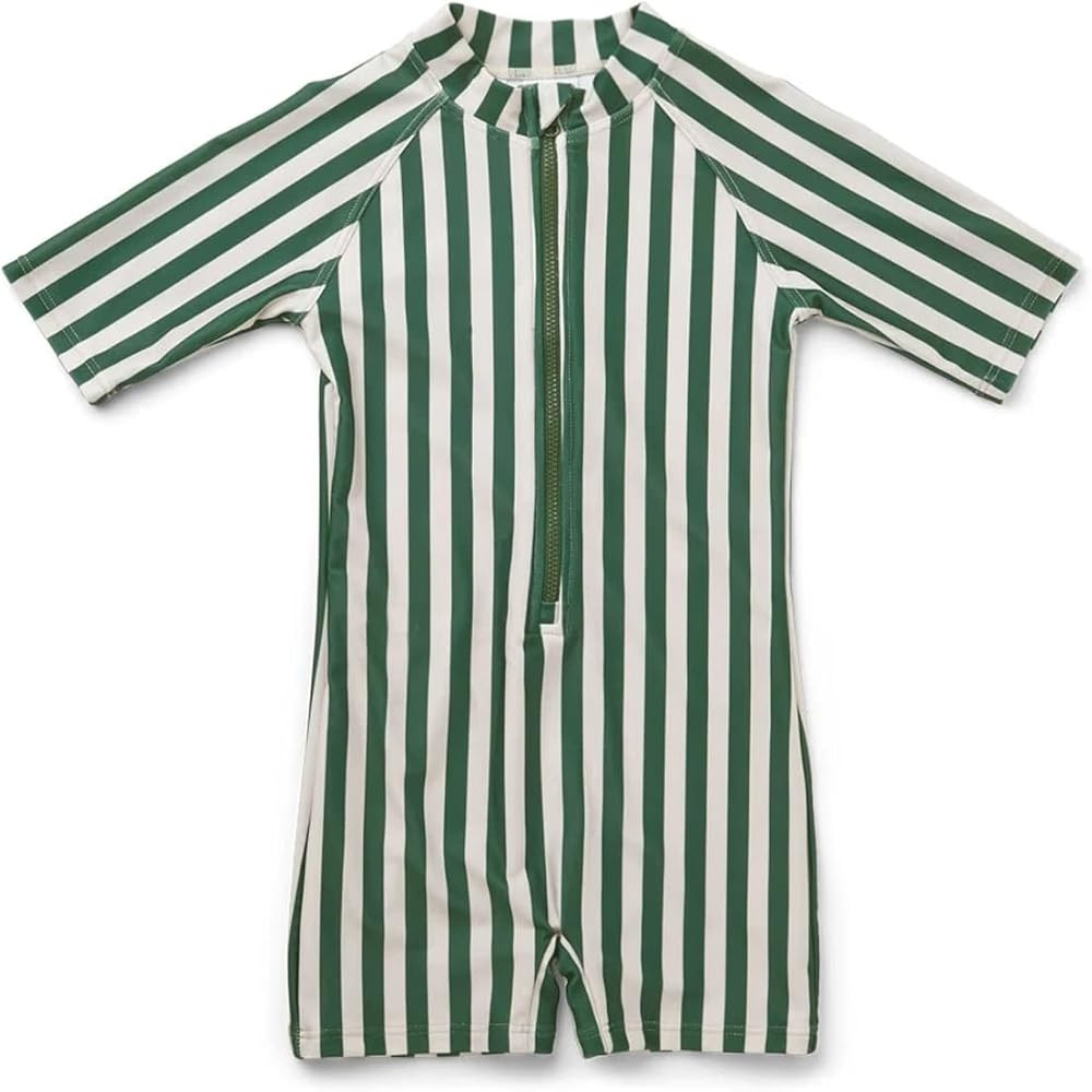 LDIOIF Toddler Boys One Piece Bathing Suits Zipper High Neck Rash Guard Bodysuit Neutral Beachwear C | Amazon (US)