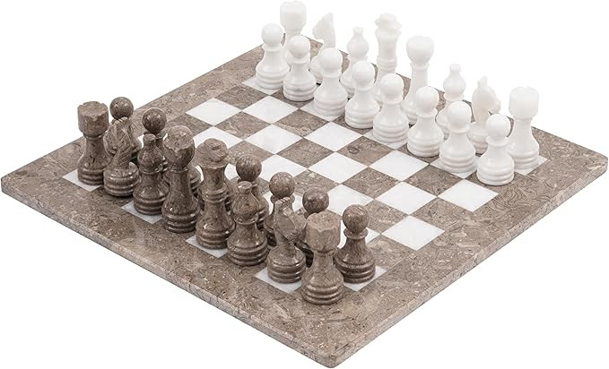 Radicaln Marble Chess Set 15" Inches Handmade Grey Oceanic and White Classic Board Game, Board Ga... | Amazon (US)