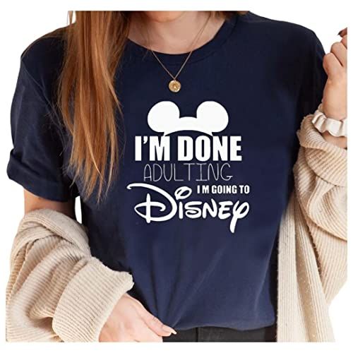I am Done Adulting Lets Go to Disney, Shirts for Women, Minnie Mouse, Disneyland Trip Birthday Outfi | Amazon (US)