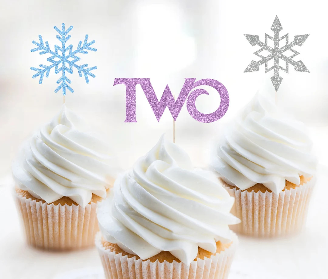 In TWO the Unknown Cupcake Topper Set, Frozen Cupcake Topper, Frozen 2nd Birthday, Snowflake Topp... | Etsy (US)