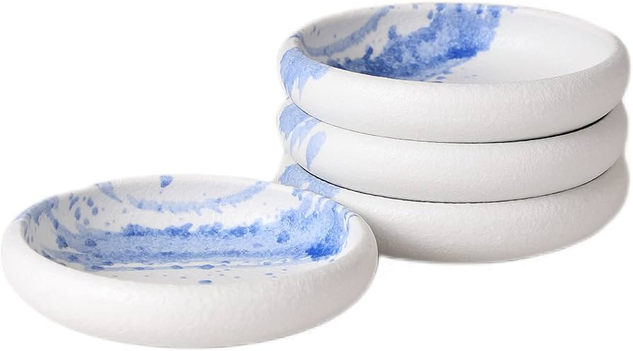 Uaral Salad Plate Stone Plates Appetizer Plates Portion Plate Japanese Serving Dishes Set of 4, 5... | Amazon (US)