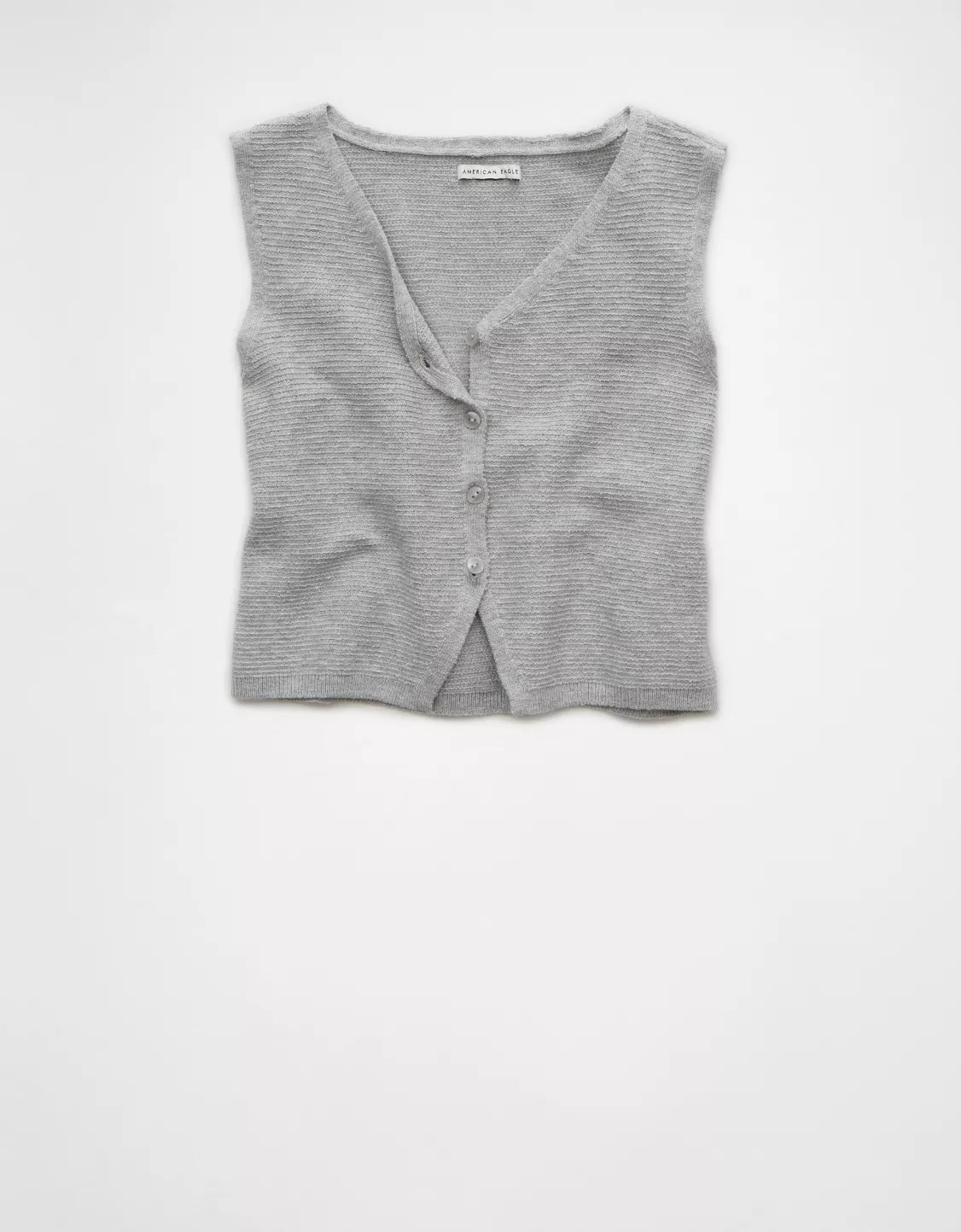 AE Cropped Button-Up Sweater Vest | American Eagle Outfitters (US & CA)
