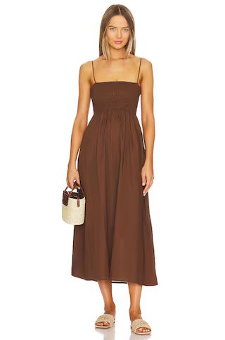 FAITHFULL THE BRAND Marieka Midi Dress in Chocolate from Revolve.com | Revolve Clothing (Global)