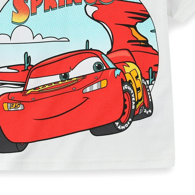 Disney Cars Lightning McQueen Short Sleeve T-Shirt and Shorts Set (Boys), 2 Piece Set, Sizes 2T-5... | Walmart (US)