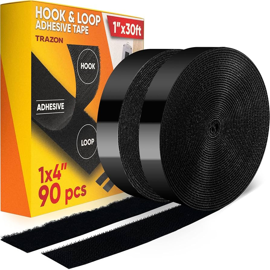 Hook and Loop Tape Roll with Heavy Duty Adhesive Industrial Strength Easy to Cut, Strong Hook and... | Amazon (US)