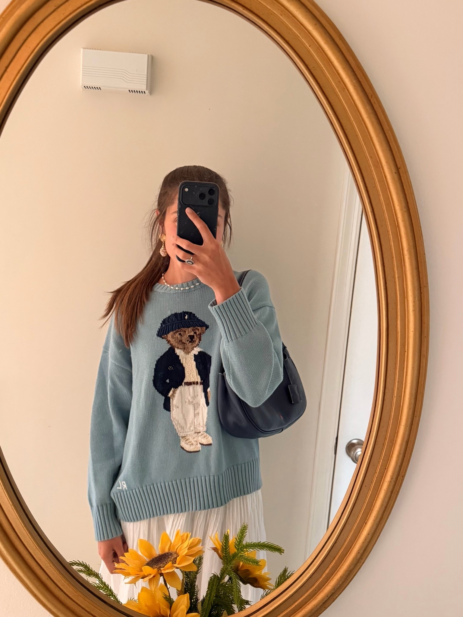 Polo bear sweater, polo Ralph Lauren, polo play bag, preppy, white maxi skirt

#LTKootd #LTKTall