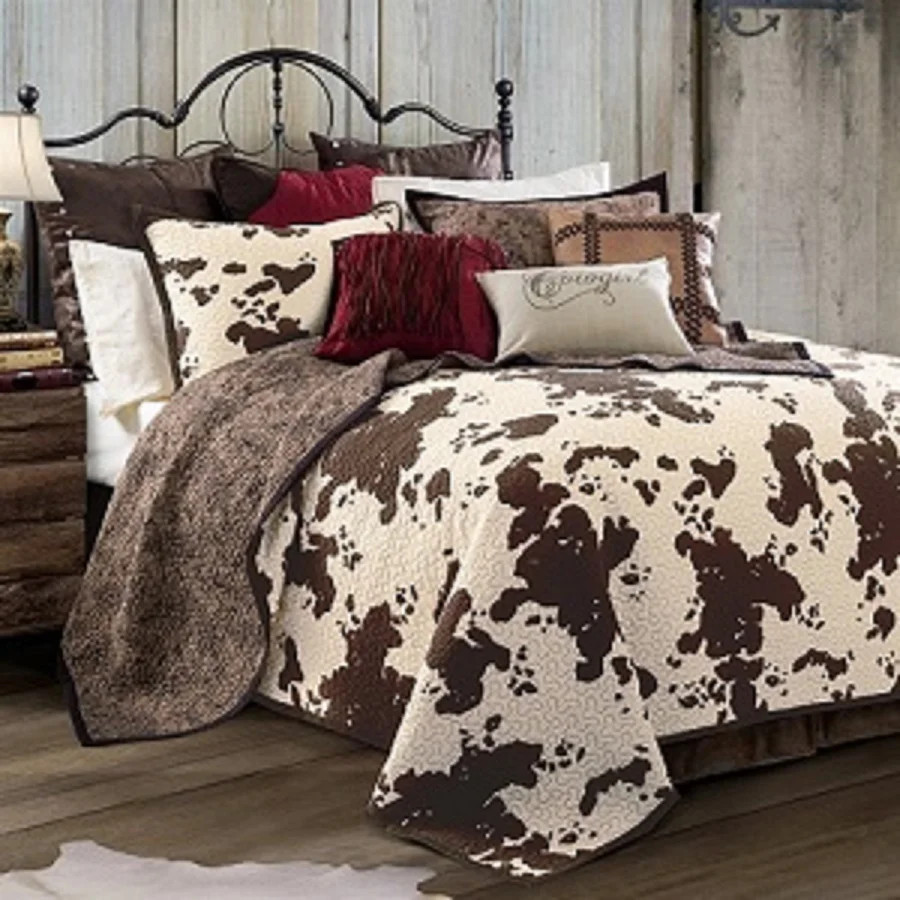 3 Piece Elsa Cowhide Cow Print Reversible Quilt Set, Full/Queen - Walmart.com | Walmart (US)