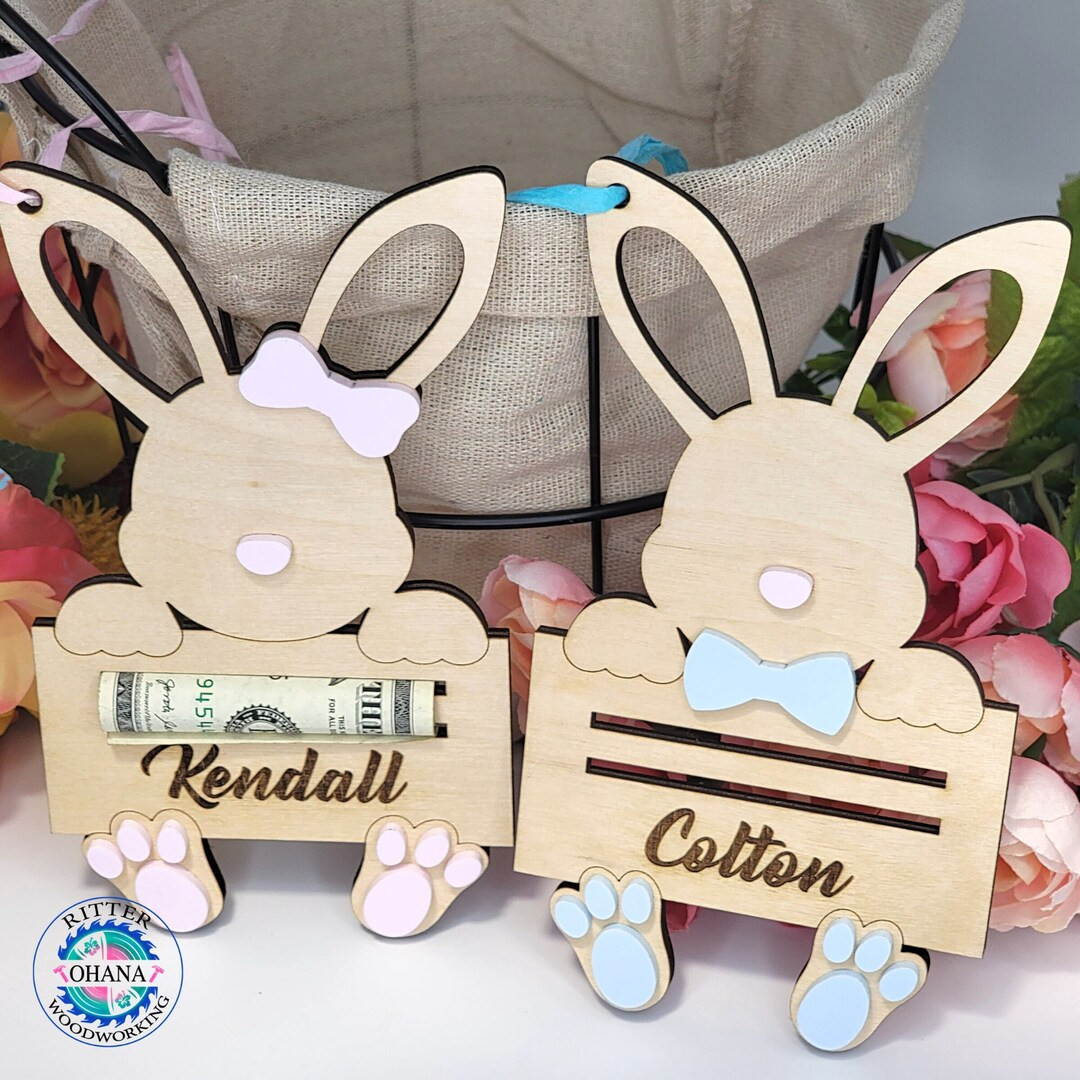 Easter Basket Tags, Personalized Easter Basket Tags, Easter Money Holder, Bunny Ear Tags, Easter ... | Etsy (US)
