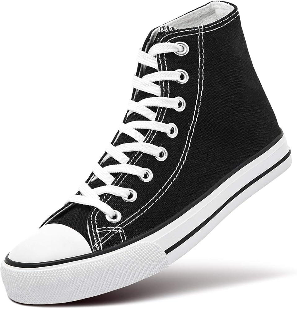 ZGR Womens Canvas Sneakers High Top Lace ups Casual Walking Shoes | Amazon (US)