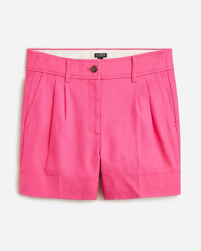 Cuffed high-rise suit short in stretch linen blend | J. Crew US