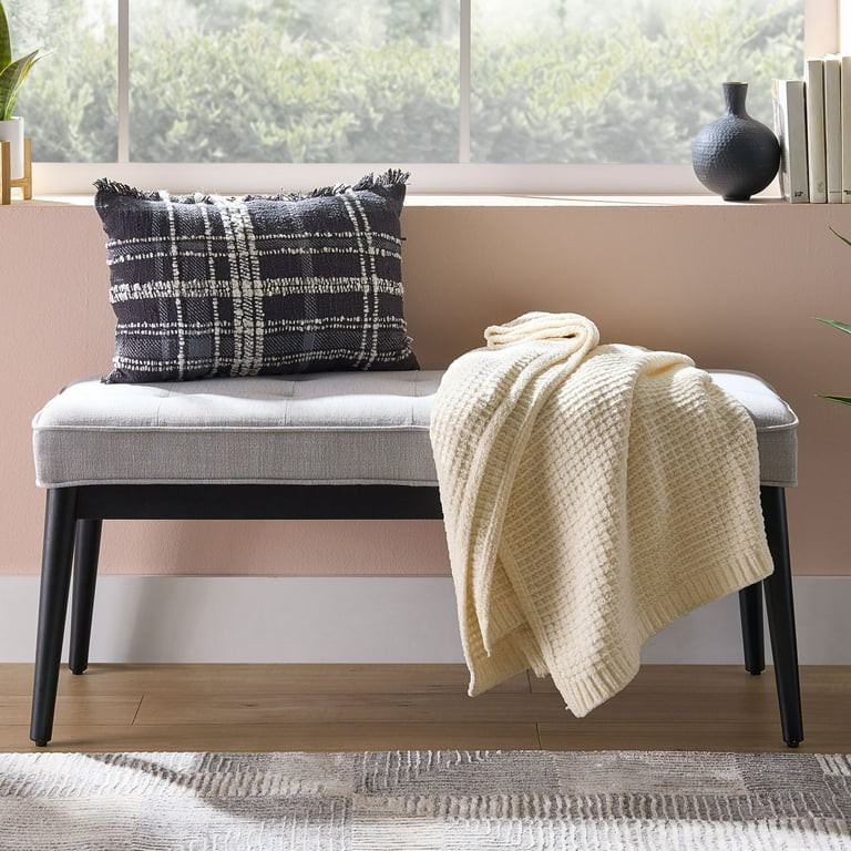 Better Homes & Gardens Colton Upholstered Accent Bench, Gray | Walmart (US)
