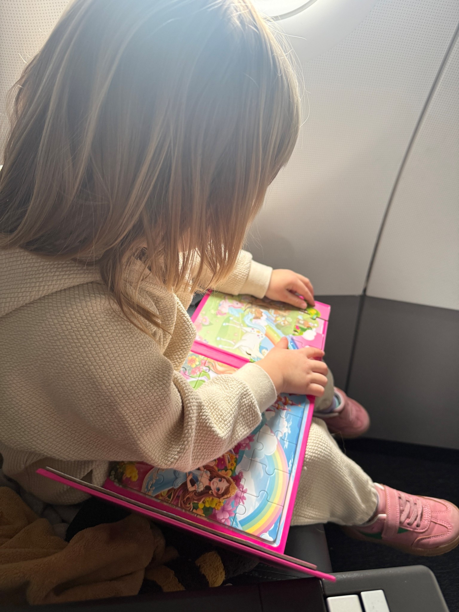 This three pack magnetic puzzle was a hit on the plane. 