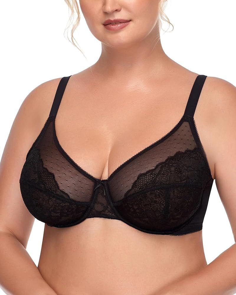 HSIA Minimizer Bras for Women Full Coverage Underwire Bras Plus Size Lifting Lace Bra for Heavy B... | Amazon (US)