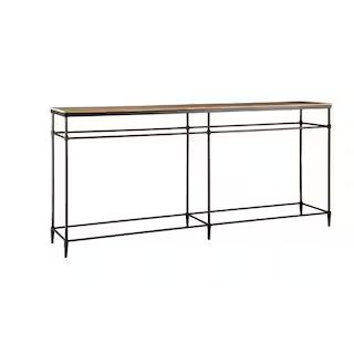 Sandberg Furniture Stanton 74 in. Mango Rectangle Solid Wood Sofa Console Table with Metal Legs H... | The Home Depot