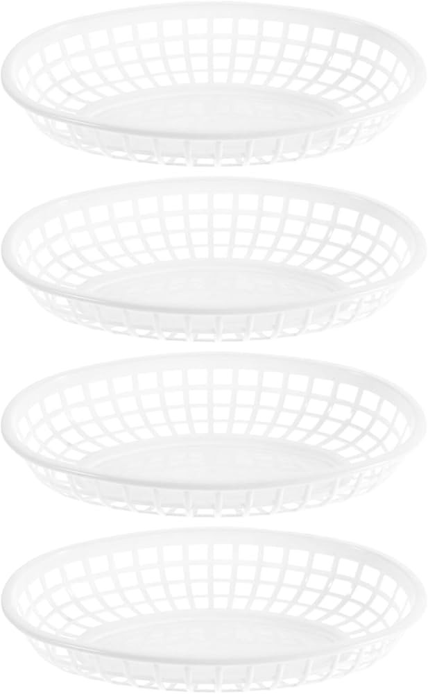 Hemoton 4pcs Oval Fast Food Baskets Plastic Serving Baskets Fry Serving Tray for Fast Food, Parti... | Amazon (US)