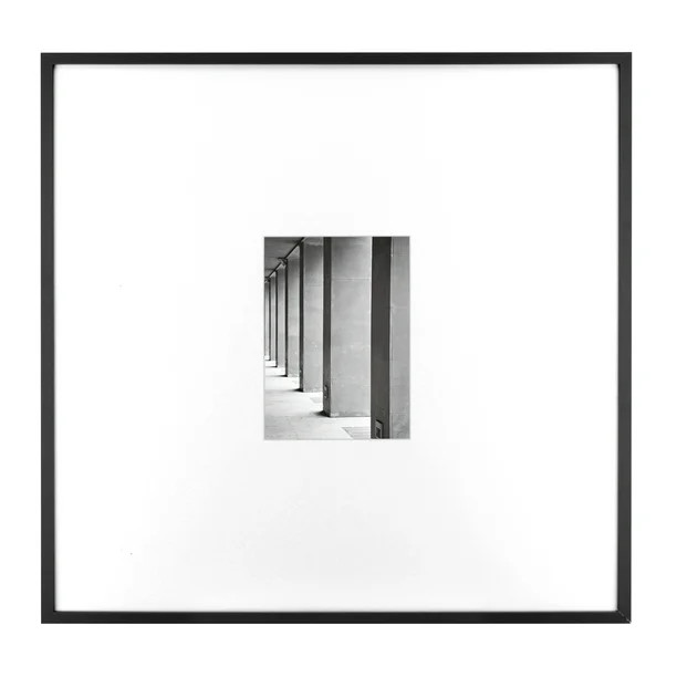 Better Homes & Gardens 18" x 18" Matted to 5" x 7" Metal Wall Picture Frame, Black | Walmart (US)