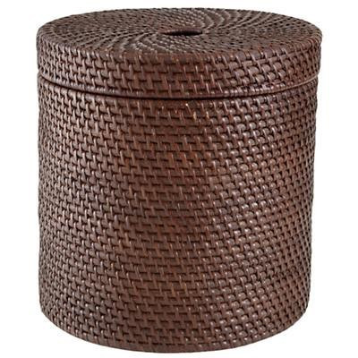 The Land of Nod Rattan Round Floor Basket (Espresso) | Spring
